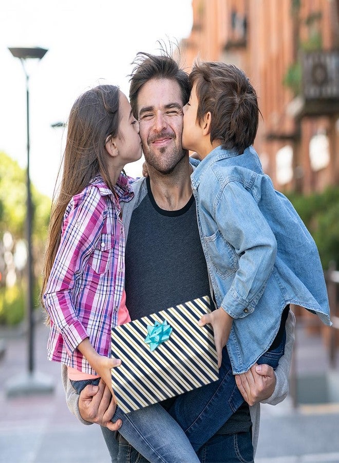 ورق تغليف هدايا عيد الأب من بورني، مصنوع من رقائق الألومنيوم الهولوغرافية، 3 لفات صغيرة بثلاثة تصاميم - 17 بوصة × 10 أقدام لكل لفة، بمساحة إجمالية 42.5 قدم مربع - مثالي لتغليف هدايا الأب في عيد الأب، وأعياد الميلاد، والمناسبات الأخرى. - Image 5